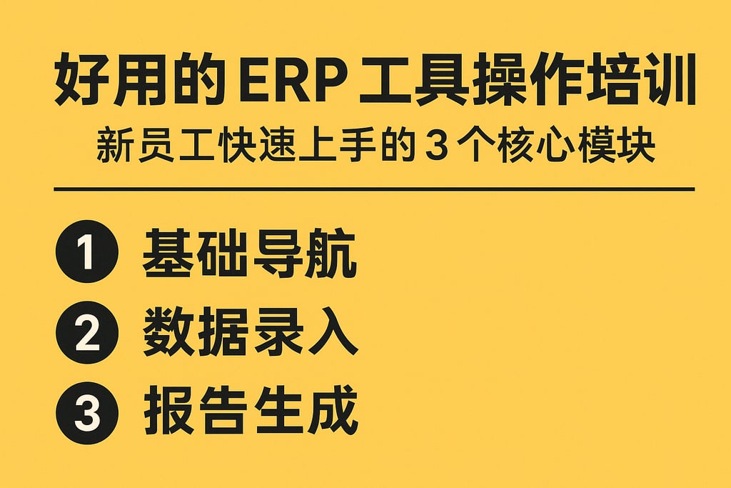 好用的 ERP 工具操作培训：新员工快速上手的 3 个核心模块